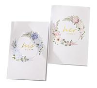 Zerodeko Libro de Votos para Boda 2 Unidades, Papel Duradero Diseño Floral, Tarjetas Prácticas para Ceremonia y Banquete, Libro de Firmas para Parejas y Obsequio Romántico