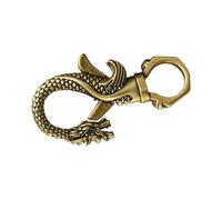 Zerodeko Llavero de Latón Artesanal Cierre Giratorio de Gatillo, Diseño Retro Dragón y Fénix, 1 Pieza, Colgante Metálico para Llaves, Práctico y Resistente para Uso Diario