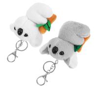 Zerodeko Llavero de Peluche Koala 2 Unidades Color Claro y Gris Colgante para Llaves y Mochila, Adorable Llavero Esponjoso Artesanal Adecuado para Regalos y Decoración de Fiestas