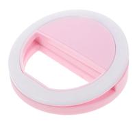 Zerodeko Luz de Anillo LED para Teléfono Móvil y Tablet Clip Luz Portátil Color Rosa Alimentación Dc5V para Rostro y Ojos Accesorio para Videollamadas y Fotografía