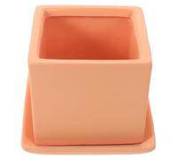 Zerodeko Maceta de cerámica para suculentas con platillo - Maceta Cuadrada de cerámica para Plantas de Interior, Mini Decorativa de para el alféizar de la Ventana o para la decoración de Fiestas