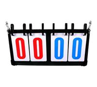 Zerodeko Marcador Deportivo Portátil de PVC y Metal Reforzado, Marcador Reutilizable de 4 Dígitos para Baloncesto, Fútbol y Tenis de Mesa, Tablero de Puntuación Multifuncional para Juegos