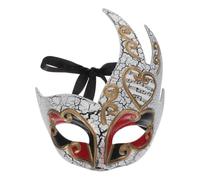 Zerodeko Máscara de Mascarada Masculina Estilo Venecia, Diseño Llama Roja