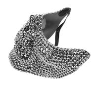 Zerodeko Máscara de Plástico Plata Ligera y Cómoda de Halloween de Calavera Estilo Terrorífico y Realista para Fiestas de Disfraces y Mascaradas