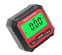 Zerodeko Medidor de Ángulos Digital Nivel Digital de Plástico Rojo Imán, Rango 4x90°/2x180°, Resolución 0,05°, Precisión ±0,2°, para Carpintería y Construcción