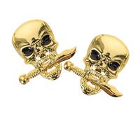 Zerodeko Metal Skull Car Sticker Skeleton Badge with Sword Design Durable Metal Decal For Vehicles Trucks and Suvs Scratch Concealing Auto Decoration Emblems