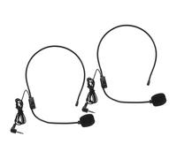Zerodeko Micrófono de Condensador para Amplificador de Voz Cable, Auriculares de Diadema Ajustables, 2 Unidades Negras, Unidireccional para Presentaciones, Canto y Enseñanza