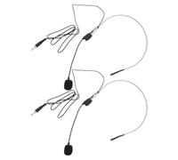 Zerodeko Micrófono de Diadema Cable 3,5 Mm 2 Piezas Micrófonos de Condensador Negro para Amplificador de Voz y Grabación Portátil Uso en Enseñanza y Entrevistas