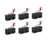 Zerodeko Microinterruptor de Límite Spdt 250v 5a Palanca de Rodillo Negro y Acción Momentánea, Paquete de 12 Unidades para Control Industrial