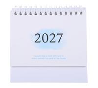 Zerodeko Mini calendario de mesa 2026-2027: Calendario de escritorio pequeño con función de volteo, planificador mensual, semanal y diario para el hogar, la escuela, la oficina y el Año Nuevo. Azul