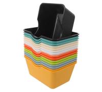 Zerodeko Mini Cesta Organizadora de Plástico Rectangular 16 Piezas | Clasificación Modular, Fácil de Limpiar, para Aula y Oficina, Colores Variados, 6x4x3 Pulgadas Color Aleatorio