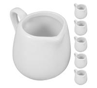 Zerodeko Mini Jarra de Cerámica White 50 Ml con Asa Ergonómica para Salsa y Espresso, Fácil de Limpiar y Diseño Elegante