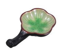 Zerodeko Mini Tintero de Cerámica Multifuncional Soporte para Pinceles Diseño Sombra Verde Compacto y Portátil para Caligrafía y Pintura China y Japonesa