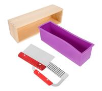 Zerodeko Molde de Jabón Rectangular Hecho a Mano, Caja de Madera, Kit | Acero Inoxidable, Flexible y Antiadherente, para DIY y Horneado