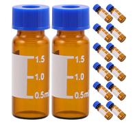 Zerodeko Muestreo Automáticos 1,5 Ml y 2 Ml de Vidrio Marrón Tapa Roscada y Escala, 100 Piezas para Cromatografía y Laboratorio, Resistentes al Calor y Sellado Antic Fugas, Contenedores