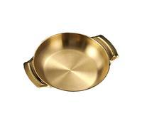 Zerodeko Olla de acero inoxidable de ánfora cazuela de sopa sartenes de estufa Paellera de acero al carbono paella bochas olla de doble asa olla portátil olla de mariscos estufa de alcohol