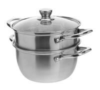 Zerodeko Olla De Vapor De Acero Inoxidable De 20 Cm, Doble Capa Resistente Corrosión, Compatible Inducción y Cocinas De Gas, Utensilio Para Cocinar Al Vapor Verduras, Pescado y Albóndigas