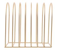 Zerodeko Organizador de Archivos de Escritorio Pequeño Hierro Dorado Estante Compacto para Revistas Libros y Cuadernos Soporte Creativo para Oficina Dormitorio y Mesa Auxiliar