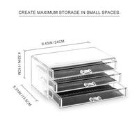 Zerodeko Organizador de Maquillaje Acrílico con Caja de Almacenaje de Diseño Ligero y Portátil para Escritorio Ahorro de Espacio para Baño y Tocador