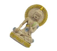 Zerodeko Ornamento De La Estatua De Buda Decoración Mural Oro Largo Escritorio Sereno Espiritual Meditando Decoracion Coche Adorno De Buda Estatuilla De Buda Zen Golden Resina