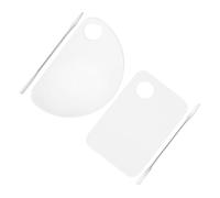 Zerodeko Paletas De Maquillaje Transparentes Acrílicas, Set 2 Juegos 4 Piezas, Bandejas Para Mezclar Bases, Semicírculo y Cuadrada Sin Marcas, Uso Profesional y Doméstico