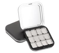Zerodeko Paletas de Maquillaje Vacías Magnéticas 2 Unidades con 12 Compartimentos Tamaño Mediano Negro Mate para Sombras de Ojos, Rubor y Polvos Compactos, Adecuado para Viajes y Uso