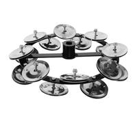 Zerodeko Pandereta de Hi-hat, Anillo de Platillo Hi-hat, Doble Hilera, Plata, Hierro y Abs, Sonido Fuerte, No se Deforma Fácilmente, para Batería y Jazz