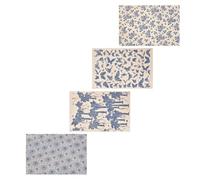 Zerodeko Papel de Transferencia para Cerámica bajo Esmalte Calcomanías Cerámicas Recortables 4 Hojas Diseño Tradicional Azul y Resistente al Calor para Manualidades y Decoración