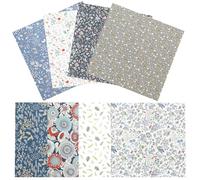 Zerodeko Paquete 8 Piezas Tela Algodón 50x50 Cm Cuadrados Estampados Vintage para Patchwork Costura Casera Labores Retazos Manualidades Acolchado Multifunción