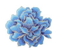 Zerodeko Parche Bordado de Flores Grandes para Ropa Azul, Parche de Poliéster para Coser y Cubrir Agujeros en Faldas y Calcetines Decorativos