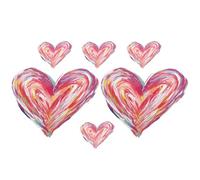 Zerodeko Parches Termoadhesivos para Ropa Diseño de Corazones 6 Piezas 4 Pequeños 2 Grandes Resistentes al Agua Alta Elasticidad para Personalizar Camisetas Chaquetas y Manualidades