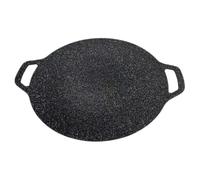 Zerodeko Parrilla redonda coreana para barbacoa con revestimiento antiadherente, portátil, ideal para acampar, picnics y barbacoas.