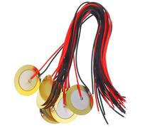 Zerodeko Pastillas Piezoeléctricas para Guitarra 35Mm 15 Piezas de Discos Piezoeléctricos de Latón Cable de 25 CM Captadores Acústicos para Micrófono de Contacto y Disparadores de