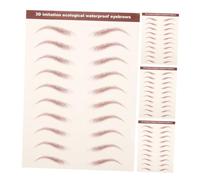 Zerodeko Pegatinas Adhesivas 4 Hojas Impermeables para Cejas Naturales Duradero y Realista 3d Tecnología de Transferencia de Agua para Maquillaje Femenino