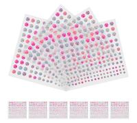 Zerodeko Pegatinas de Perlas Autoadhesivas, Calcomanías de Perlas de Maquillaje de Acrílico 10 Hojas 3mm, 4mm, 5mm y 6mm Color Aleatorio para Cara y Teléfono