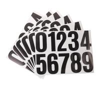 Zerodeko Pegatinas Numéricas Grandes Autoadhesivas de 4 Pulgadas, Impermeables y Resistentes para Buzones, Papelera y Puertas, Paquete de 6 Unidades Negras para Señalización Exterior