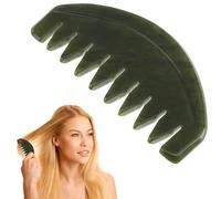 Zerodeko Peine de Masaje Cuero Cabelludo y Cabello Piedra de Jade Natural, Adecuado para Masaje Relajante y Cuidado Capilar