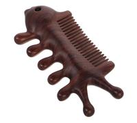 Zerodeko Peine de Masaje de Madera de Sándalo Natural, Cepillo Desenredante Dientes Anchos Antiestático para Cuero Cabelludo, Cara y Cuello, Masajeador Ergonómico para Cuidado Capilar