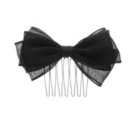 Zerodeko Peine Lateral Lazo Negro para Niñas 1 Unidad Tamaño Mediano Peine Decorativo Multifuncional Tocado para Peinados Escolares y Uso Diario