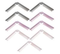 Zerodeko Peine Plegable Portátil de 9 Piezas Doble Cabezal Dientes Anchos y Finos Diseño Compacto y Ligero para Viajes Set Incluye 3 Unidades en Morado Marfil y Gris Oscuro Peine de
