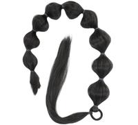 Zerodeko Peluca con Extensión de Coleta Sintética Burbuja Natural 75 Cm Envolvente para Mujer Negra, Postizo Pelo Largo para Fiestas, Cosplay y Uso Diario