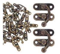 Zerodeko Pestillo Retro para Armario y Caja de Madera 20 Piezas, Gancho Derecho de Bronce Antiguo 23x26 Mm, Pestillo Decorativo para Gabinetes, Cierres para Cofres y Bricolaje