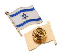 Zerodeko Pin de Solapa Bandera de Israel para Hombre, 2 Piezas de Aleación Diseño Creativo y Significado Coleccionable para Fiestas y Recuerdos