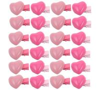 Zerodeko Pinzas Cabello Forma de Corazón Color Rosa y Rosa Fucsia 24 Unidades Mini Clips Pequeños para Niñas Accesorios Cabello de San Valentín para Flequillos y Mechones Uso Diario