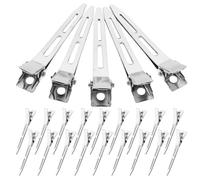 Zerodeko Pinzas de de Pato Pequeñas de Acero Inoxidable Clips Metálicos Plateados para Seccionar el Cabello Juego de 140 Unidades 2 Cajas de 70 Sujetadores Planos Antideslizantes para