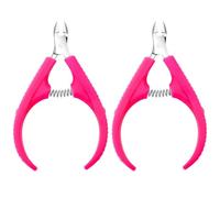 Zerodeko Pinzas para Cutículas 2 Pcs de Acero Inoxidable Mango Plástico Antideslizante Corta Cutículas Doméstico para Manicura y Pedicura Removedor de Piel Muerta Profesional