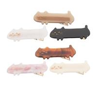 Zerodeko Pinzas Pelo de Gato de Ácido Acético 6 Piezas Pequeñas para Flequillo y Mechones Horquillas de Dibujos Animados Coloridas para Niñas y Mujeres en Escuela y Fiestas