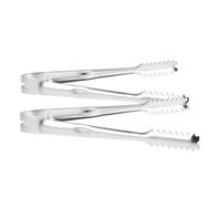 Zerodeko Pinzas Pequeñas para Servir de Acero Inoxidable Mango Antideslizante, Multifuncionales para Cocina y Barbacoa, Pack de 2 Piezas en Color Plata