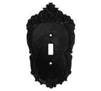 Zerodeko Placa embellecedora para interruptor de luz: Placa de pared individual para interruptor de luz de estilo gótico victoriano - Cubierta decorativa negra en relieve para enchufes, ideal para