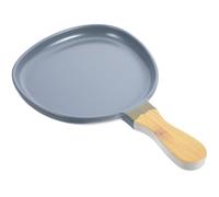 Zerodeko Plato de Cerámica Mango Ergonómico de Madera, Bandeja para Servir Comida Portátil y Apta para Microondas, Adecuado para Fiestas Personales y Decoración de Mesa